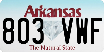 AR license plate 803VWF