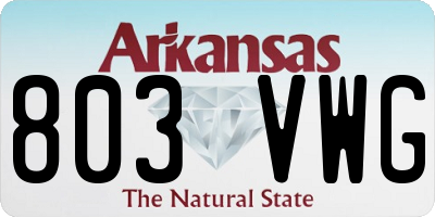 AR license plate 803VWG