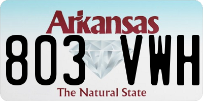 AR license plate 803VWH