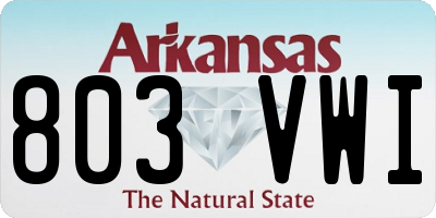 AR license plate 803VWI