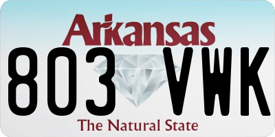 AR license plate 803VWK