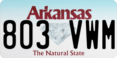 AR license plate 803VWM