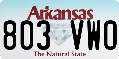 AR license plate 803VWO