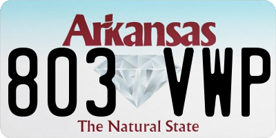 AR license plate 803VWP