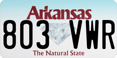 AR license plate 803VWR
