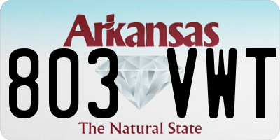 AR license plate 803VWT