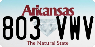 AR license plate 803VWV