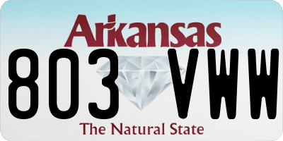 AR license plate 803VWW