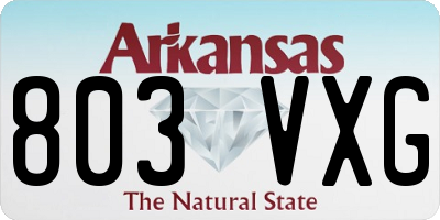 AR license plate 803VXG