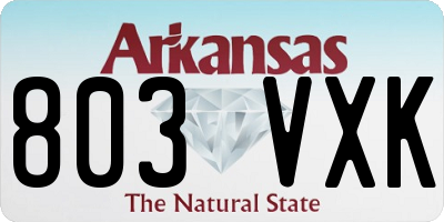 AR license plate 803VXK