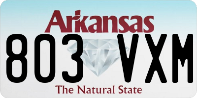 AR license plate 803VXM