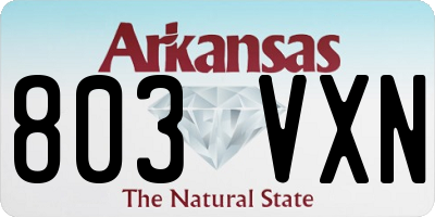 AR license plate 803VXN