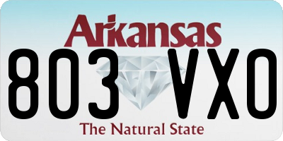 AR license plate 803VXO