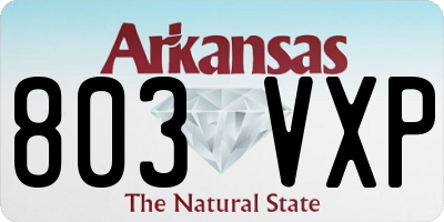 AR license plate 803VXP