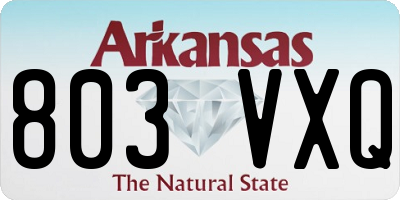 AR license plate 803VXQ