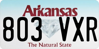 AR license plate 803VXR
