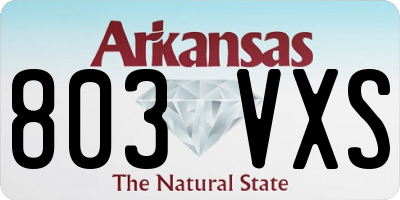 AR license plate 803VXS