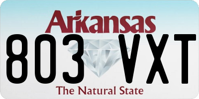 AR license plate 803VXT