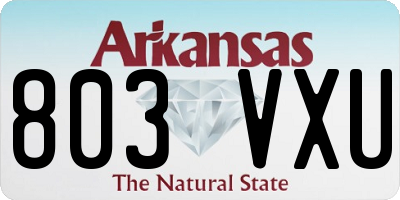 AR license plate 803VXU