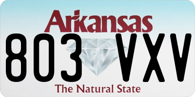 AR license plate 803VXV