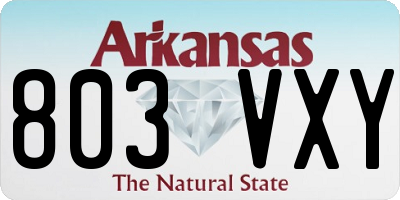 AR license plate 803VXY