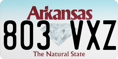 AR license plate 803VXZ