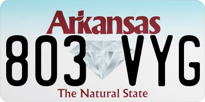AR license plate 803VYG