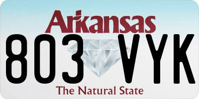 AR license plate 803VYK