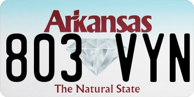 AR license plate 803VYN