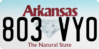 AR license plate 803VYO