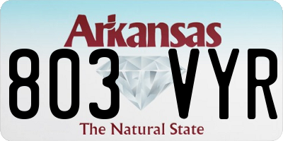 AR license plate 803VYR