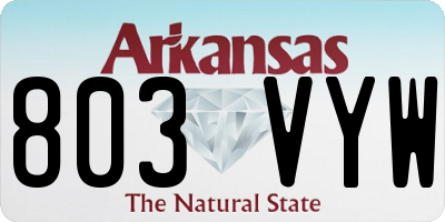 AR license plate 803VYW