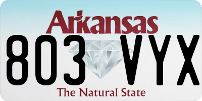 AR license plate 803VYX