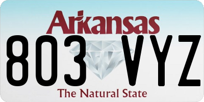 AR license plate 803VYZ