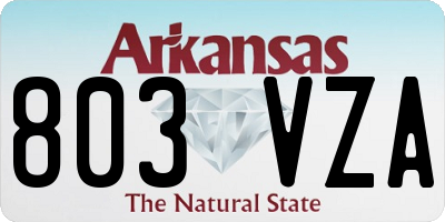 AR license plate 803VZA
