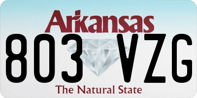 AR license plate 803VZG