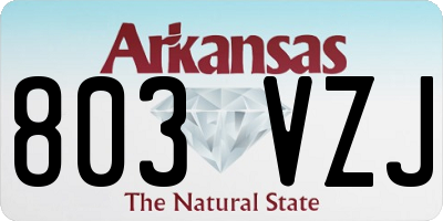 AR license plate 803VZJ