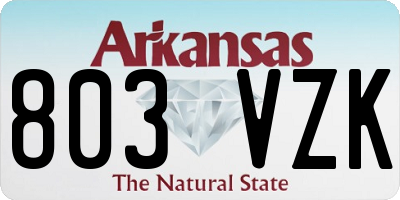 AR license plate 803VZK
