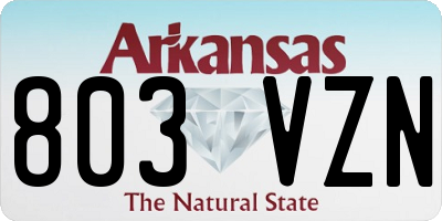 AR license plate 803VZN