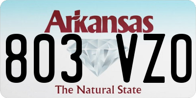 AR license plate 803VZO