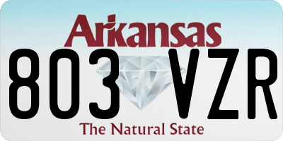 AR license plate 803VZR