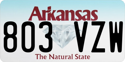 AR license plate 803VZW