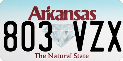 AR license plate 803VZX