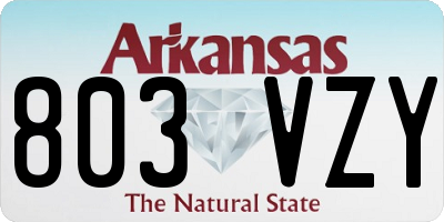 AR license plate 803VZY