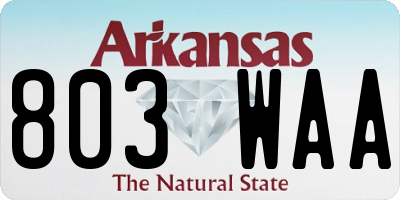 AR license plate 803WAA