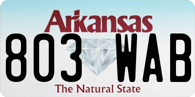 AR license plate 803WAB