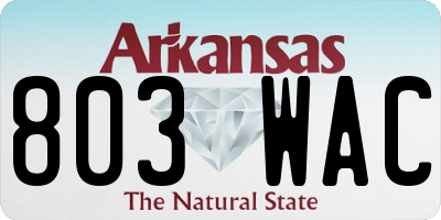 AR license plate 803WAC