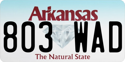 AR license plate 803WAD