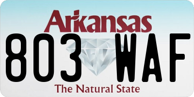 AR license plate 803WAF