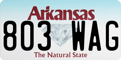 AR license plate 803WAG